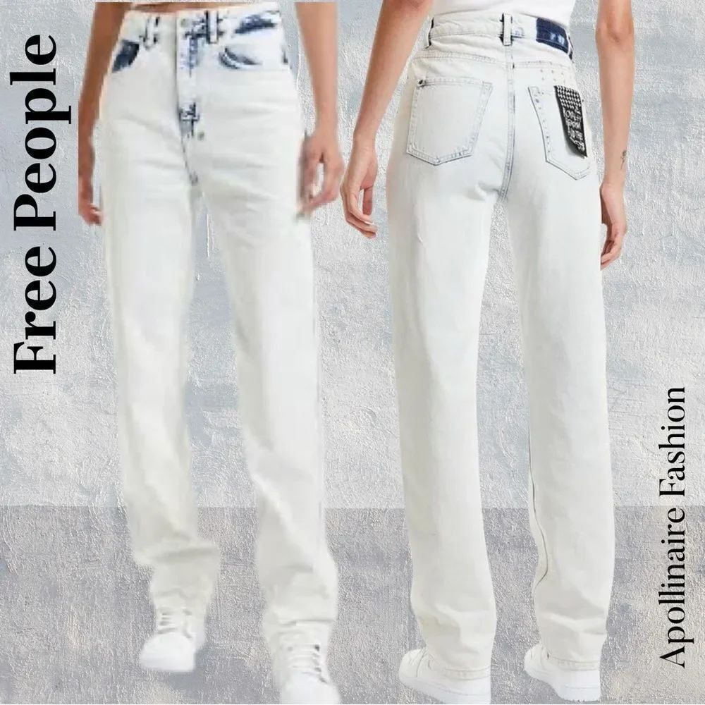 Free People by KSUBI Playback Highrise Relaxed Fit Denim Jeans in Mirage 29 NWT